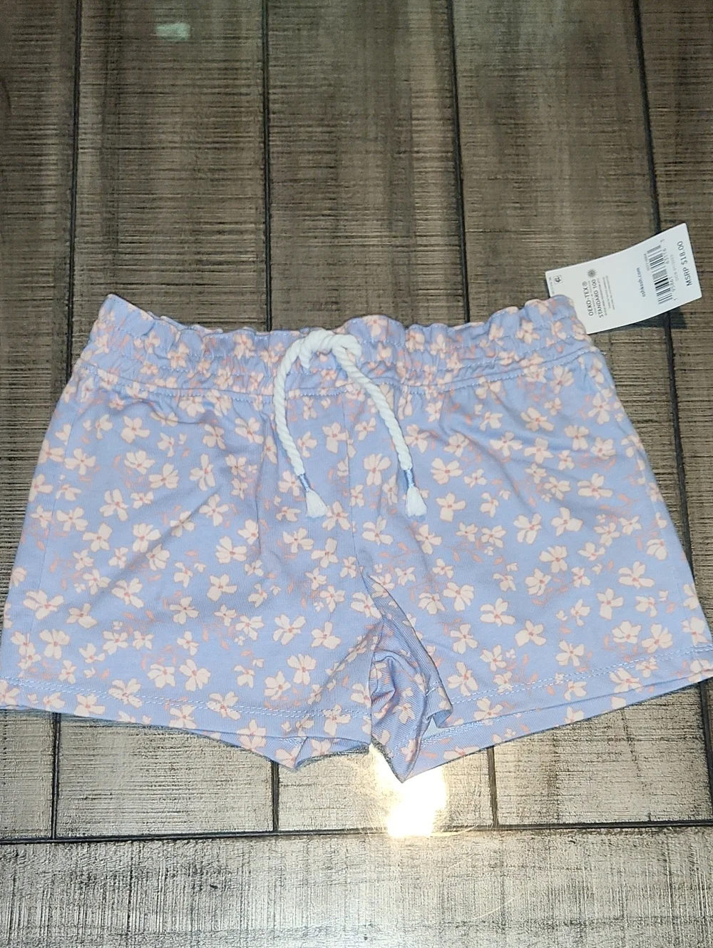 NWT OshKosh B'gosh Lavender Floral Shorts with Pink Flowers